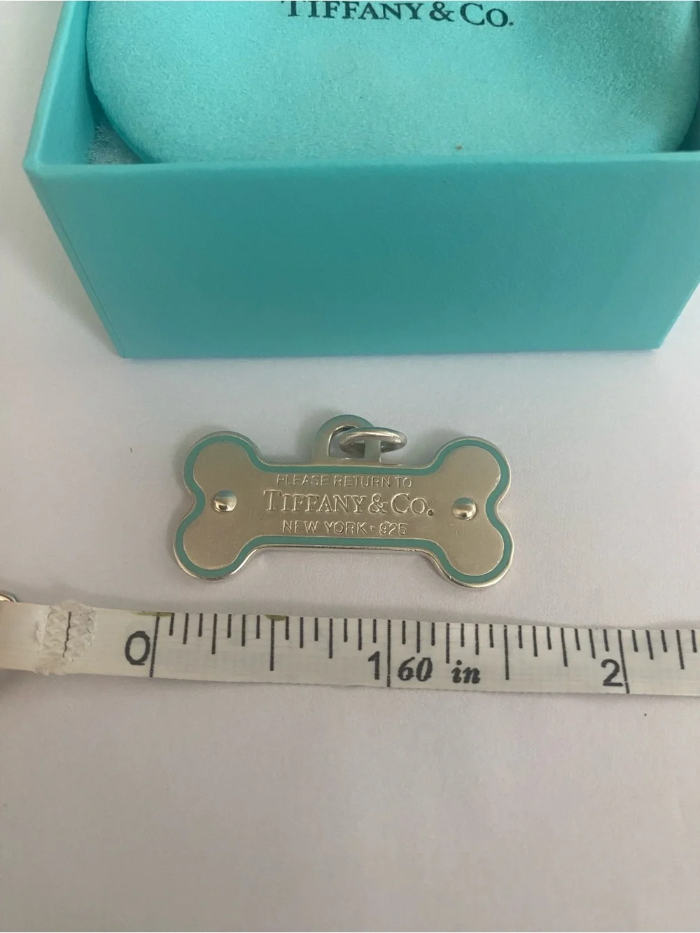 Tiffany & Co. Silver Blue Outline Dog Bone